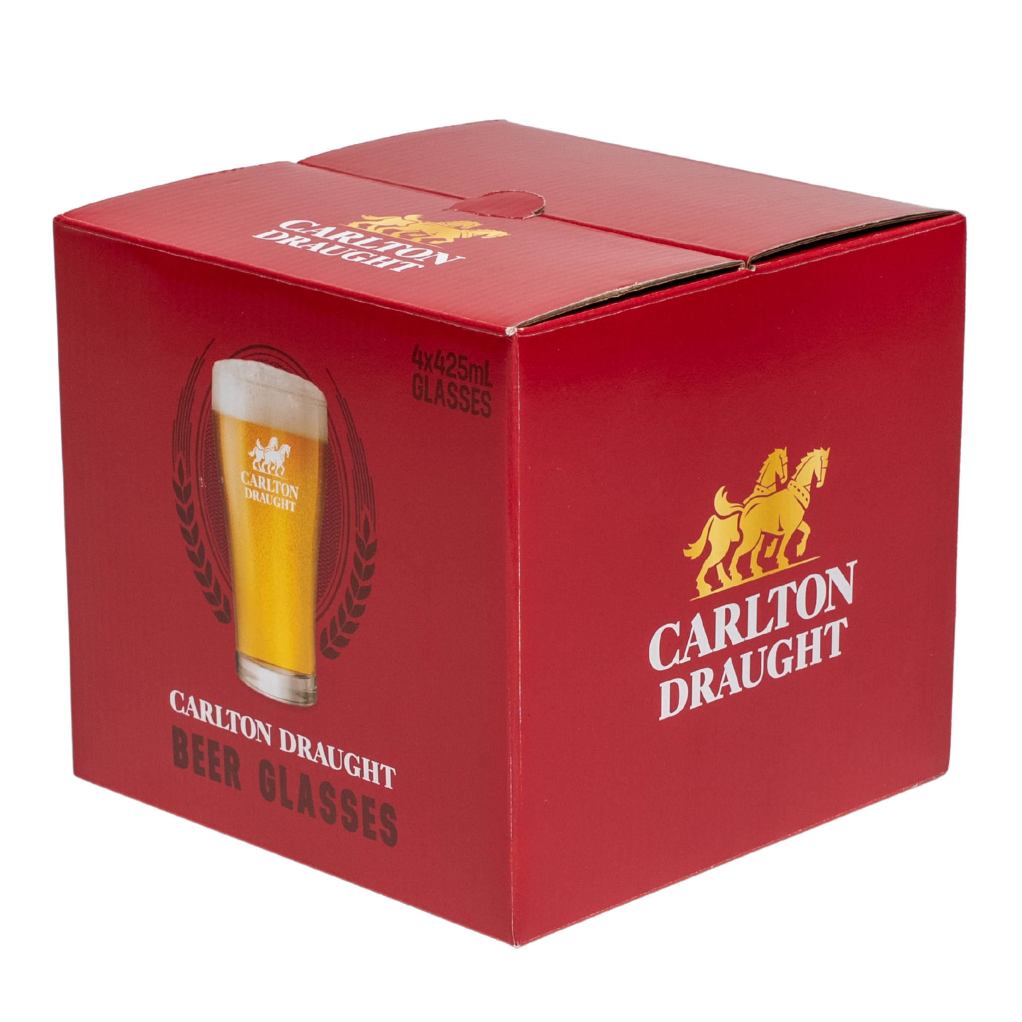 Carlton Draught 4 Pack of 425ml Glasses