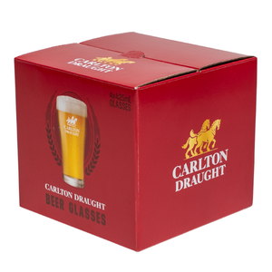 Carlton Draught 4 Pack of 425ml Glasses