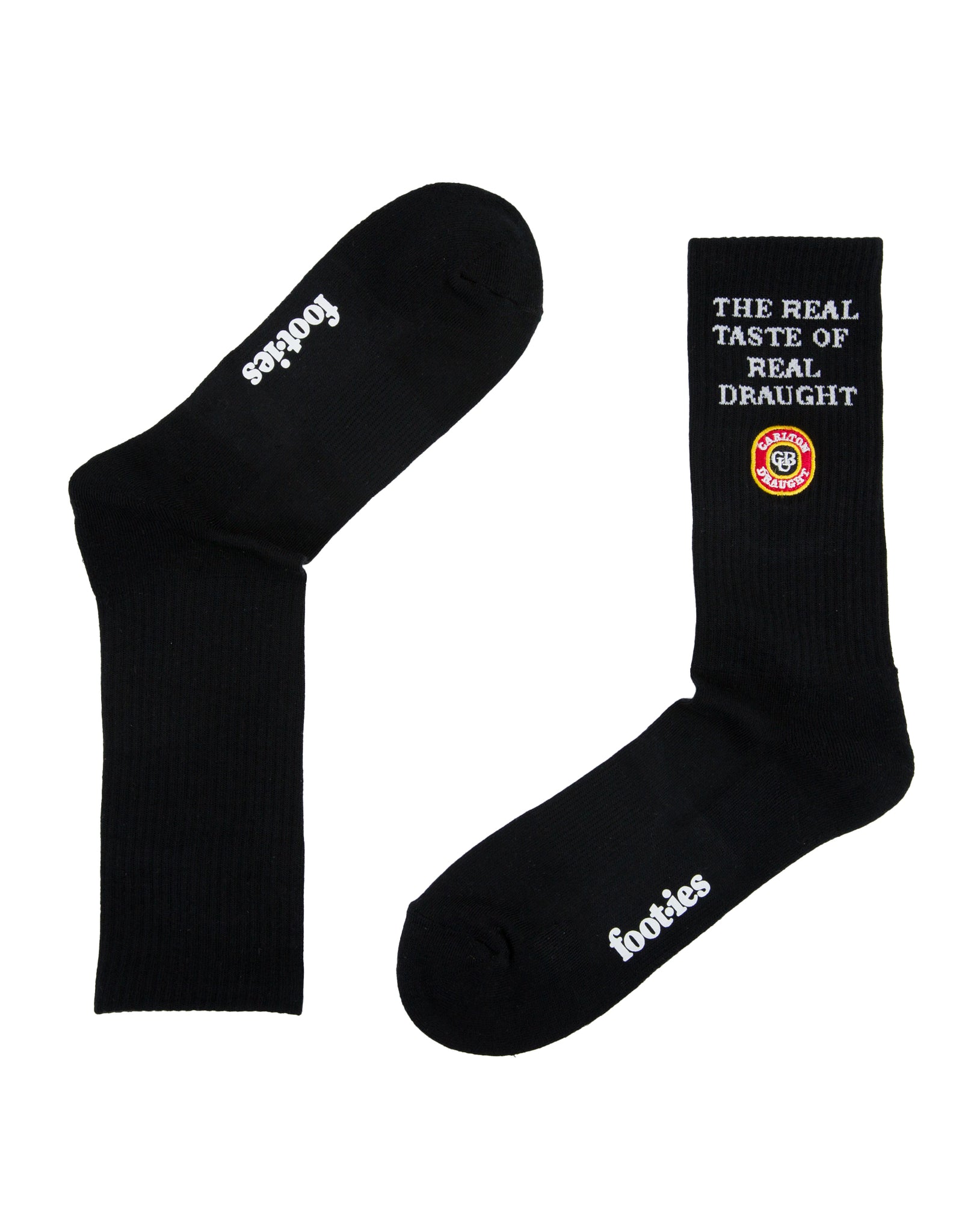 Carlton Draught Slogan Sneaker Sock 2 Pack- Cream/Black