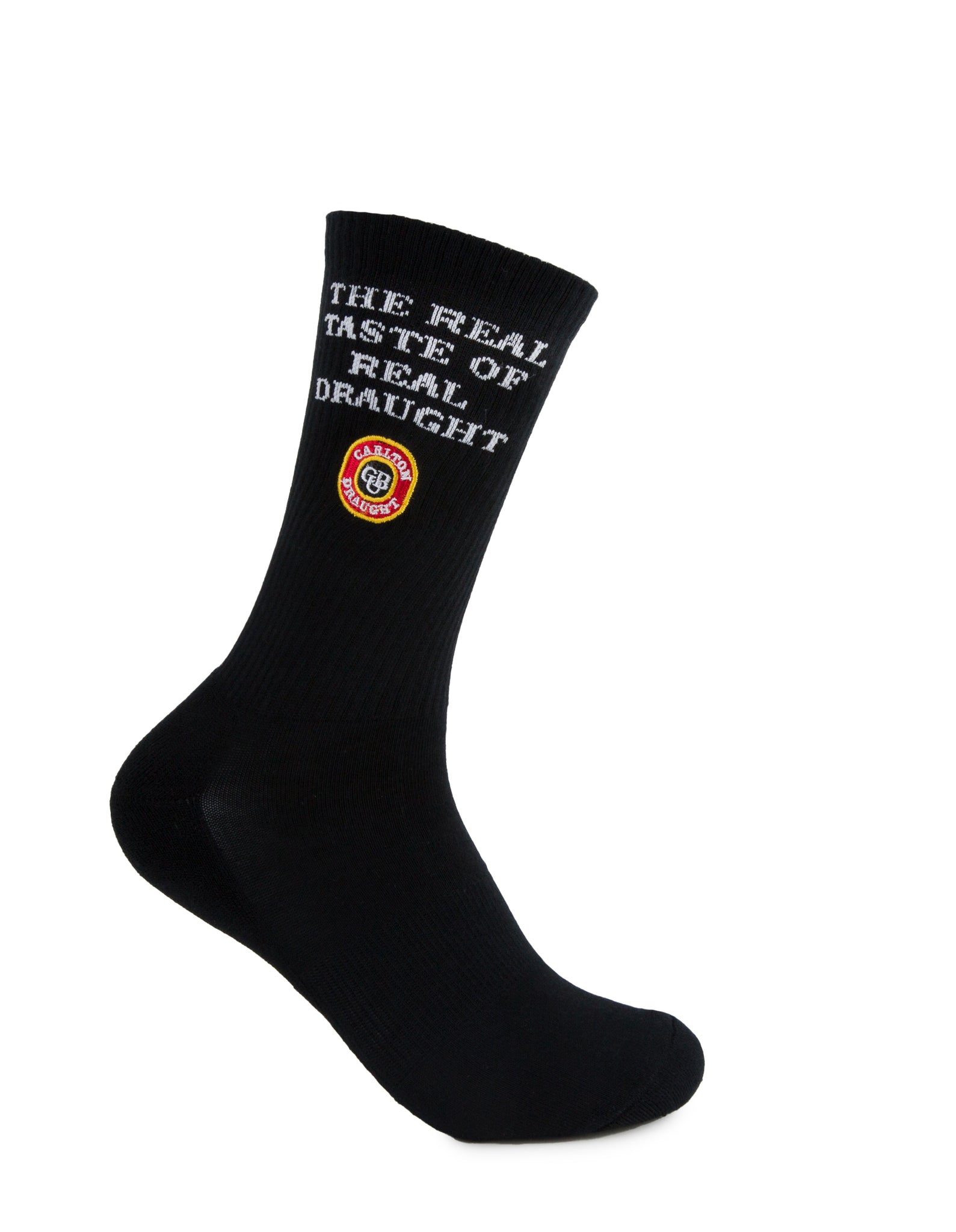 Carlton Draught Slogan Sneaker Sock 2 Pack- Cream/Black