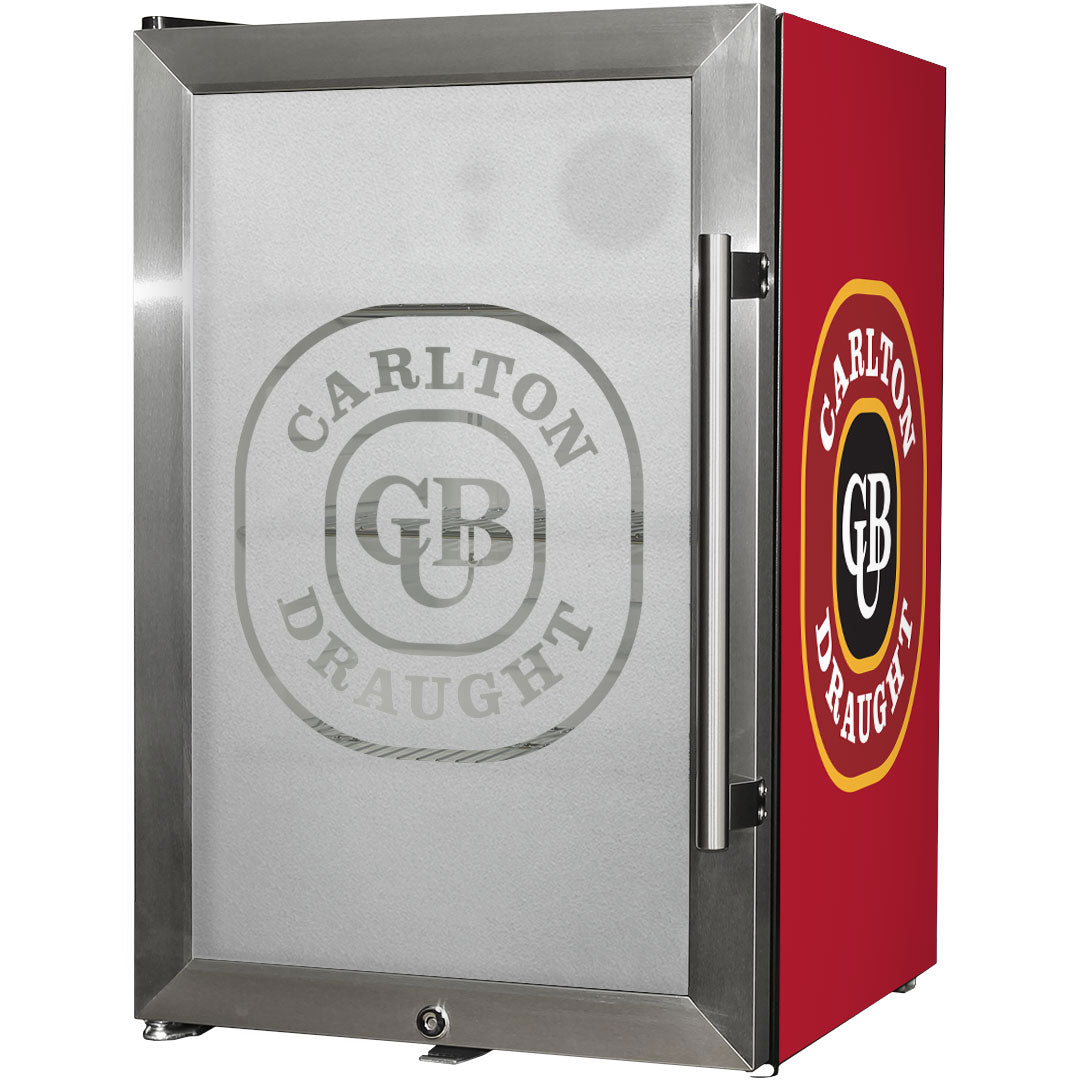 Carlton Draught Heritage Glass Door Bar Fridge Stainless Steel Finish (70L)
