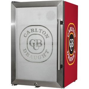 Carlton Draught Heritage Glass Door Bar Fridge Stainless Steel Finish (70L)
